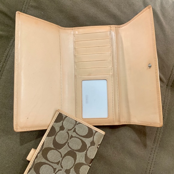 Tan Coach Signature Tote with Checkbook Wallet - Picture 9 of 10